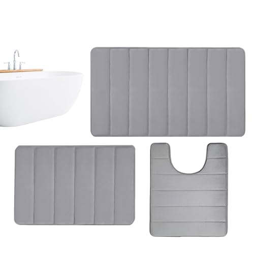 Badezimmerteppichset-weicher Anti-Rutsch-Teppich, Absorbierende Plüschmatte | Dekorative Toilette, Spa-Mikrofaser-Bodenteppich, Dicke Wasserresistente Badematte, Zuhause, Fitnessstudio, Salon, Restaur von Vitsrisea