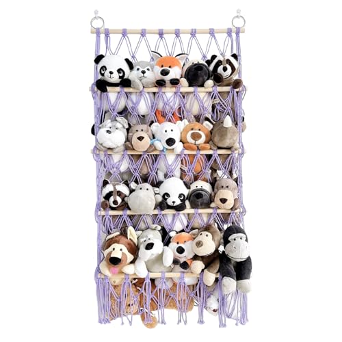 Bohemian Stoffed Animal Net Rack - Multi -Layer Plüschspeicher Hängematte, Wandhängespielzeugorganisator | Makrame Verstellbarer Weichspielzeughalter, Boho Decor -Rack Für Kindergarten, Kinderzimmer U Bohemian Stoffed Animal Net Rack - Multi -Layer Plüschspeicher Hängematte, Wandhängespielzeugorganisator | Makrame Verstellbarer Weichspielzeughalter, Boho Decor -Rack Für Kindergarten, Kinderzimmer U von Vitsrisea