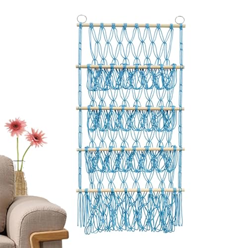 Bohemian Stoffed Animal Net Rack - Multi -Layer Plüschspeicher Hängematte, Wandhängespielzeugorganisator | Makrame Verstellbarer Weichspielzeughalter, Boho Decor -Rack Für Kindergarten, Kinderzimmer U von Vitsrisea