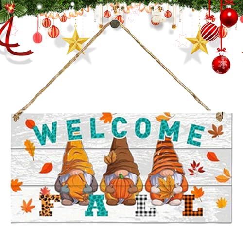 Ernte -Türschild - Holzverkehrswandkunst, Saisonale Begrüßungsplaque Mit Gnom -Design, Rustikaler Bauernhaus -Eingangshänger | Herbstporch Dekoration, Thanksgiving Holzwanddekor, Country Home Saisonal von Vitsrisea