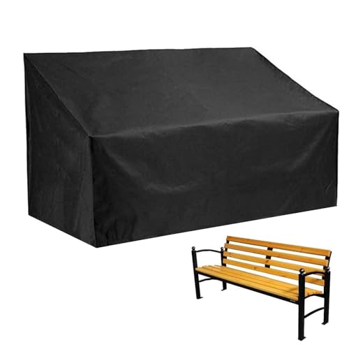 Gartenbankabdeckung - 210d Oxford -Stoff Schwarz Silber, Wasserdicht UV -resistent 52,7 X 26 X 35 Zoll Tränenproof Im Freien Im Freien, Sitzt 2 Sitzer Terrassenmöbel | Innenhöfe, Balkone, Hinterhof Lo von Vitsrisea