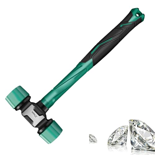 Gummihammer-13.58x5.31x1.69in TPU Gusseisen PP, Ergonomischer Griff Doppelseitiger Schlägerkopf, Weicher Aufprall Nicht Geraden Hammer | Wohnheim Bettrahmenbaugruppe Möbel Tischlerholz Innenreparatur von Vitsrisea