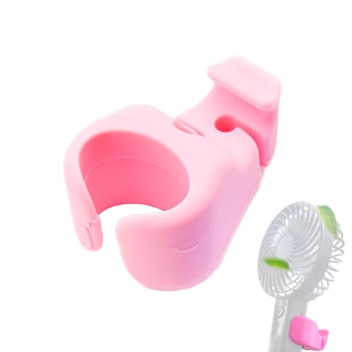 Handheld -Lüftercliphalter Rosa Silikon - Kompakter Kühlgriff 26 G, Leichte Anpassung Von 0,79–1,77 Zoll Griffen, Sichere Anhaftungskühlbrise Aid | Sommerschattenschatten, Ruhestand, Wanderfahrten Am von Vitsrisea