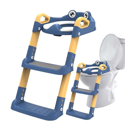 Kids Töpfchen Training Toilettenleiter - PP PVC -Sitz, Faltbarer Kleinkindtöpfchenstuhl, Toilettensitz Mit Stufenhocker, Verstellbare Leiter, Sichere Badezimmerhilfe | Spaß Beim Lernen Von Toilettenzu von Vitsrisea