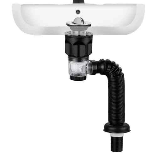 Küchenabflussrohr-Kit-Erweiterbarer Klempnerschlauch, Anti-Leak-Stecker, Geruchssicherer Abwasserrohr | Einstellbare Entwässerungslösung, Unter Sink -Verlängerungsrohr, Haushaltsabfallauslasssystem, B von Vitsrisea