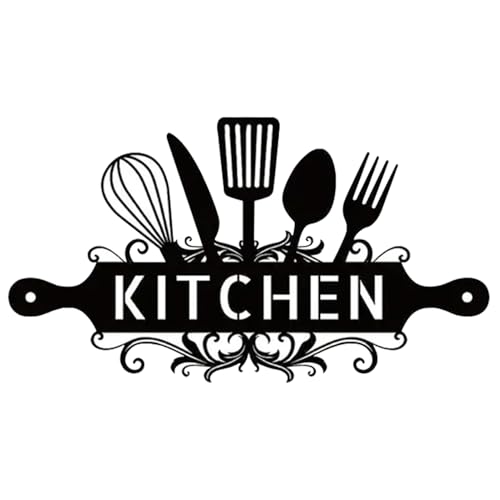 Rustikales Küchenschild - Metall Bauernhaus Wanddekoration 35x20 Cm, Schwarzes Land Kochwort Kunst Plakette Für Esszimmer | Bauernhausküche Über Dem Schrank Geschenk Für Zubehör Zu Hause von Vitsrisea