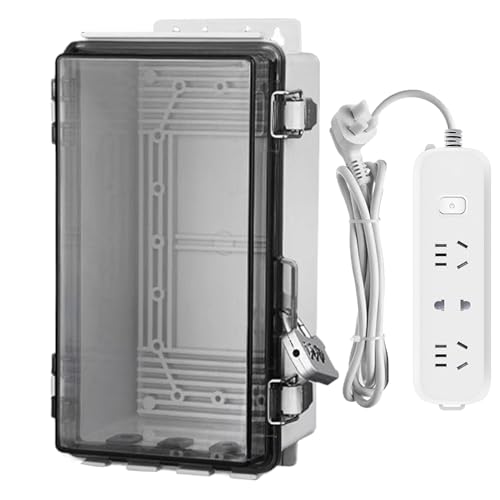 Vitsrisea Anschlussdose für den Außenbereich, Schutzgehäuse für Projekte mit transparenter Abdeckung, Staubschutzkoffer mit Schloss für Elektronik, Stromversorgung zu Hause, Projekte Sicherheit von Vitsrisea