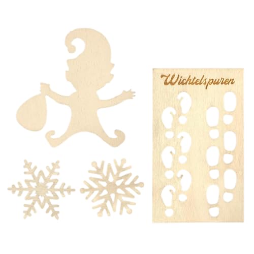 Vitsrisea Holzzwerge zum Basteln,Schneeflockenornamente aus Holz,Holzzwerge zum Bemalen | Home Wall Gnome Schablone Bemalen von Weihnachtsschneeflocken-Bastelanhängern von Vitsrisea