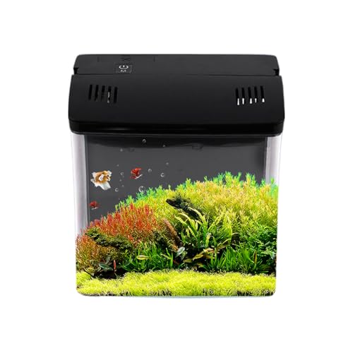 Vitsrisea Kleines Aquarium | Kleines Salzwasseraquarium | Zubehör Für Haustiere Für Desktop | Riff Frösche Schildkröten Tisch Schreibtisch Wohnzimmer Büro Zuhause von Vitsrisea