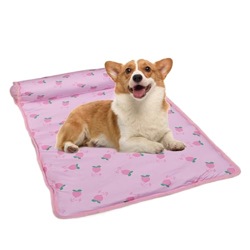 Vitsrisea Kühlung Hundebett, Hundekühlung | Waschbares Faltbare Silk -Haustierkühlmatte - Nettes Kätzchen -Eisblockkissen Kissen, Kühlen Sie Atmungsaktiv Halten Sie Für Innenhüter Haustier von Vitsrisea