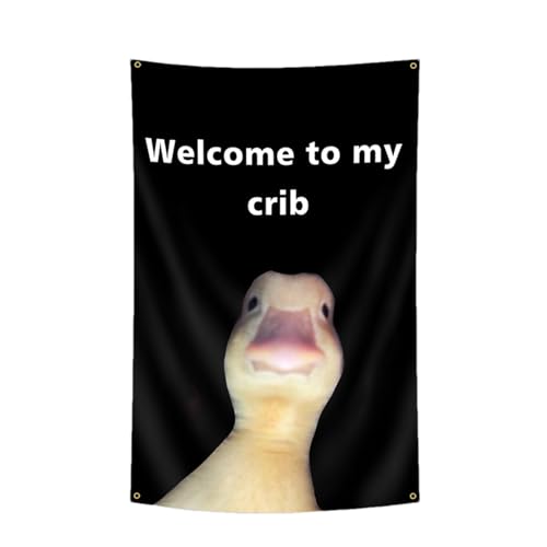 Willkommen Bei Meiner Krippen -Entenflagge - Lustiges Tierbanner, Messing -Grommeten -Wandflagge | Cartoon Duck Poster Für College -Schlafsaal, Schlafzimmer Wanddekoration, Party Hintergrund Im Innenb Willkommen Bei Meiner Krippen -Entenflagge - Lustiges Tierbanner, Messing -Grommeten -Wandflagge | Cartoon Duck Poster Für College -Schlafsaal, Schlafzimmer Wanddekoration, Party Hintergrund Im Innenb von Vitsrisea