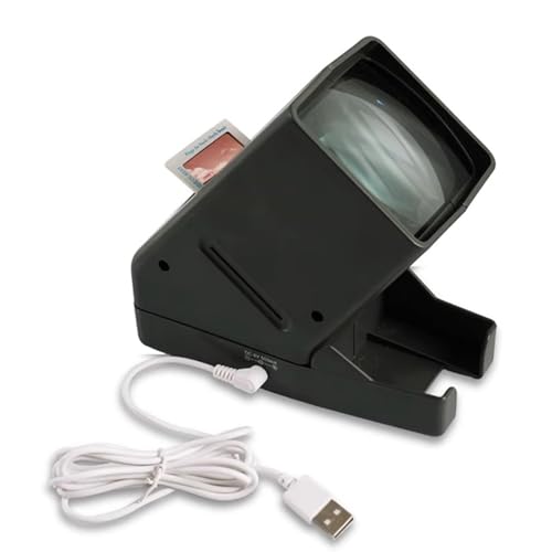Vituord 35-mm-Dia- Und Filmbetrachter, 3-Fach Vergrößernder Diaprojektor Mit LED-Beleuchtung, USB-/Batteriebetrieb, Für Alte Dias Und Positive 35-mm-Filmnegative von Vituord