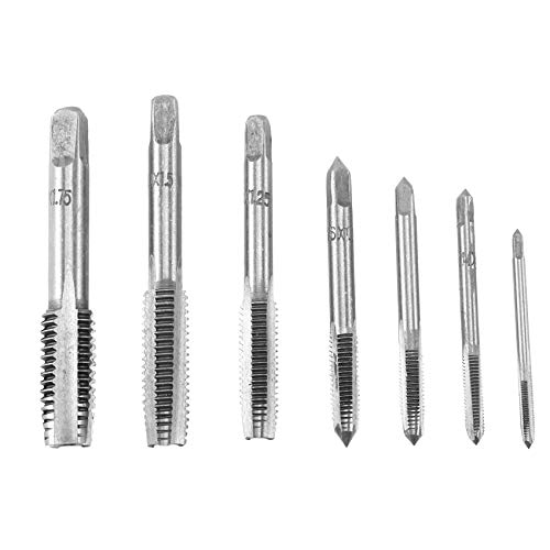 Viudecce 7 Stück M3 bis M12 Handschrauben aus Metall, metrisch, Taper Plug Tap Drill Bit Kit Silber von Viudecce