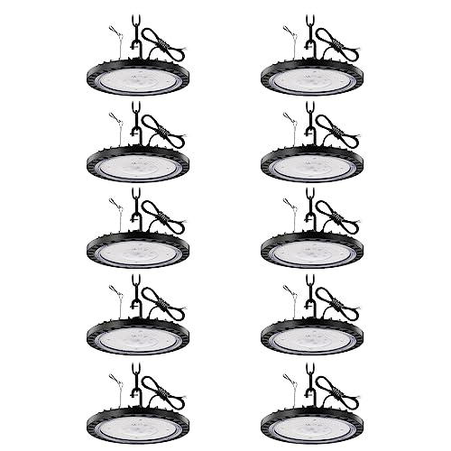 10 Pack LED Werkstatt Deckenleuchte Werkstattleuchte UFO LED 100W LED Hallenleuchte Strahler Kronleuchter Hallenstrahler Hallenbeleuchtung Werkstattbeleuchtung Kaltweiß 6500K Abstrahlwinkel 120° von Viugreum