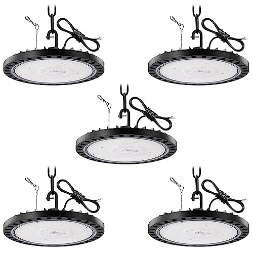 5 Pack LED Werkstatt Deckenleuchte Werkstattleuchte UFO LED 300W LED Hallenleuchte Strahler Kronleuchter Hallenstrahler Hallenbeleuchtung Werkstattbeleuchtung Kaltweiß 6500K Abstrahlwinkel 120° von Viugreum