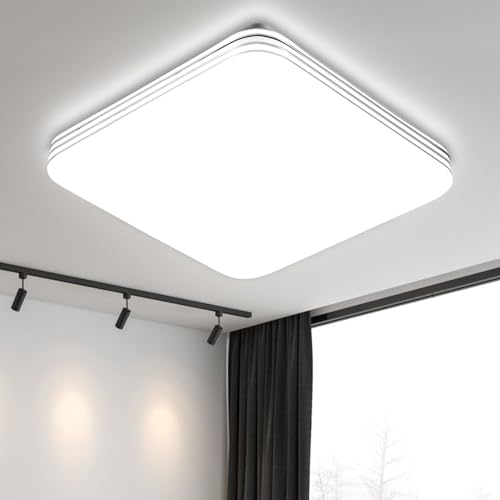 Deckenlampe LED Deckenleuchte Flach 24W 6500K IP44 Modern Ultra Dünn Wasserdichte Badezimmer Lampe 28CM Decke Küchenlampe Weiß Ceiling Light für Wohnzimmer Schlafzimmer Küche Badezimmer von Viugreum