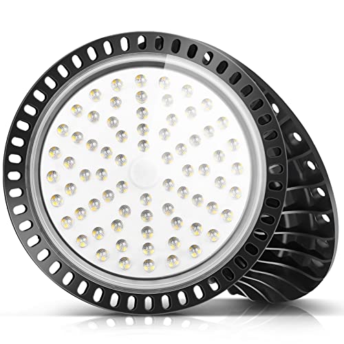 Viugreum Led Hallenstrahler, 300W UFO LED, 6000K-6500K Kaltweiß 120°Abstrahlwinkel Industrielampe 30000LM LED High Bay Licht IP65 SMD2835 288 Leds für Hallenbeleuchtung Werkstattbeleuchtung von Viugreum