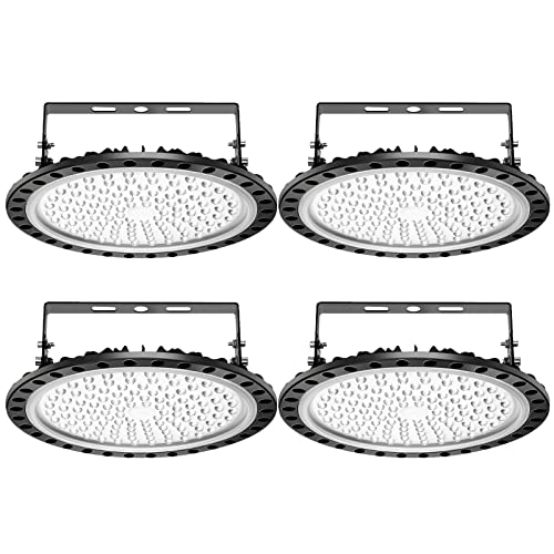 UFO LED, 500W Led Hallenstrahler, 6000K-6500K Kaltweiß 120°Abstrahlwinkel Industrielampe, IP65 Wasserdichte - SMD2835 468 Leds (500W, 4 Pack) von Viugreum