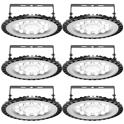 Viugreum UFO LED, 50W Led Hallenstrahler, 6000K-6500K Kaltweiß 120°Abstrahlwinkel Industrielampe, IP65 Wasserdichte - SMD2835 48Leds (50W, 6 Pack) von Viugreum