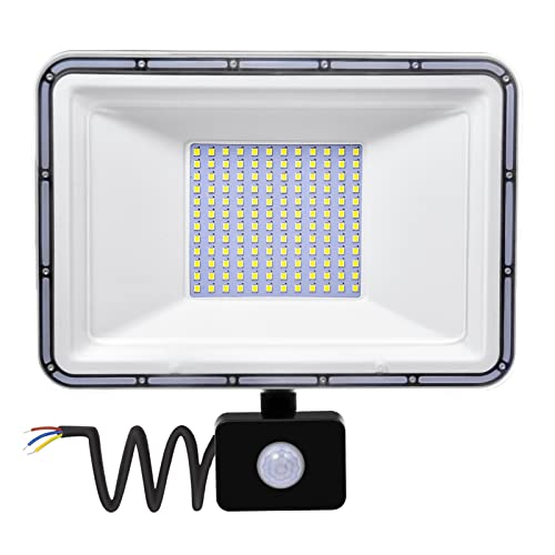 Viugreum 100W LED Strahler Außen mit Bewegungsmelder,8000LM led bewegungsmelder außen6000K-6500K außenlampe Kaltweiß LED Fluter, IP67 Wasserdicht LED AußenBeleuchtung Für Garten, Garage Sportplatz von Viugreum