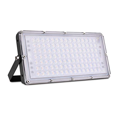 Viugreum 100w Led Strahler, Ultradünn Floodlight Warmweiß 3200K, Superhell 10000Lm Mit 105Leds (Smd 2835), IP66 Wasserdicht Aussenstrahler für Garten, Garage, Sportplatz, Hotel ect von Viugreum