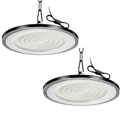 Viugreum 2 Pack 200W LED Hallenstrahler UFO LED Werkstatt Deckenleuchte Werkstattleuchte Hallenbeleuchtung Werkstattbeleuchtung Kaltweiß 6500K Abstrahlwinkel 120° von Viugreum