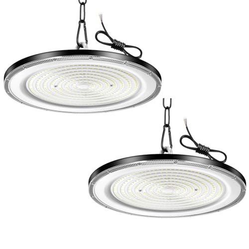 Viugreum 2 Pack 500W LED Hallenstrahler UFO LED Werkstatt Deckenleuchte Werkstattleuchte Hallenbeleuchtung Werkstattbeleuchtung Kaltweiß 6500K Abstrahlwinkel 120° von Viugreum