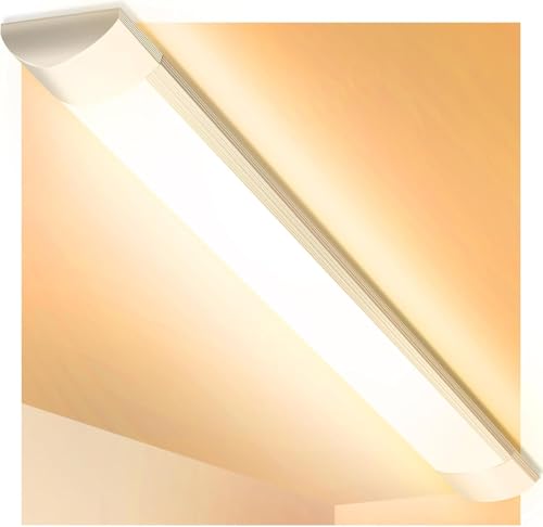Viugreum 30W LED Deckenleucht R?hre Licht 90CM, 3600LM Kaltwei? 3200K Led Keller, 130¡ã Abstrahlwinkel led feuchtraumleuchte f¨¹r Badzimmer Wohnzimmer K¨¹che Garage Energieklasse A+ von Viugreum