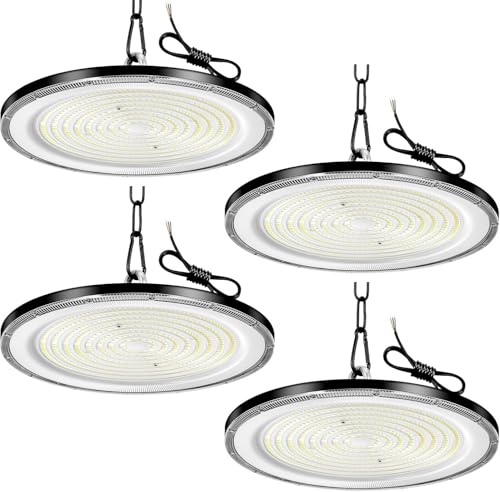 Viugreum 4 PCS 1000W LED Hallenstrahler, 100000LM, 6500K Kaltweiß UFO Werkstattlampe, Superhelle LED Werkstatt Deckenleuchte, IP65 Wasserdichte High Bay Light für Turnhalle Fabriken, Garage, Lagerhaus Viugreum 4 PCS 1000W LED Hallenstrahler, 100000LM, 6500K Kaltweiß UFO Werkstattlampe, Superhelle LED Werkstatt Deckenleuchte, IP65 Wasserdichte High Bay Light für Turnhalle Fabriken, Garage, Lagerhaus von Viugreum