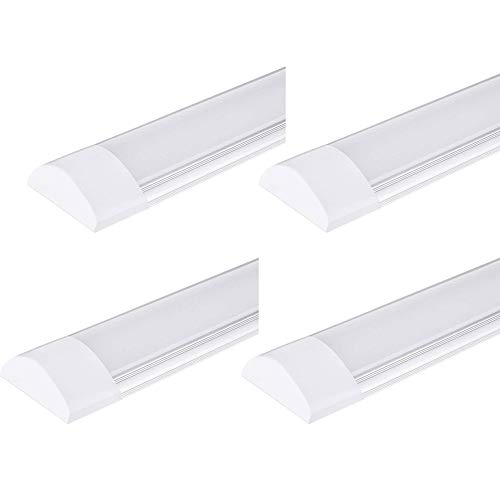 Viugreum 4 Pack 20W LED Deckenleuchte Röhre Licht 60CM, mit 2400LM in Kaltweiß 6000K, 130° Abstrahlwinkel für Badzimmer Wohnzimmer Küche Garage Lager Werkstatt von Viugreum