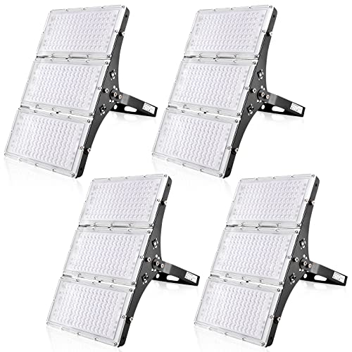 Viugreum 4 Pack Led Strahler Außn, 300W Aussenstrahler, IP66 Wasserdicht Mit 315 Hellen, WarmweißLeds (30000 Lm), Aktualisiert Wasserdicht & Aussehen Aluminium Led Fluter von Viugreum