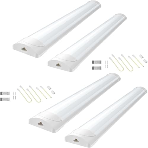 Viugreum 4 Stück LED Leuchtstoffröhre 115cm, Feuchtraumleuchte Röhre 40W LED Deckenleuchte Lampe, 6500K Neutralweiß Leuchtstofflampe, Werkstattlampe Wannenleuchte lampe für Keller, Garage, Küche von Viugreum