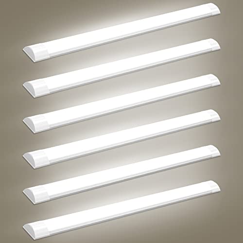 Viugreum 6 Pack 20W LED Deckenleuchte Röhre Licht 60CM, mit 2400LM in Kaltweiß 6000K, 130° Abstrahlwinkel für Badzimmer Wohnzimmer Küche Garage Lager Werkstatt von Viugreum