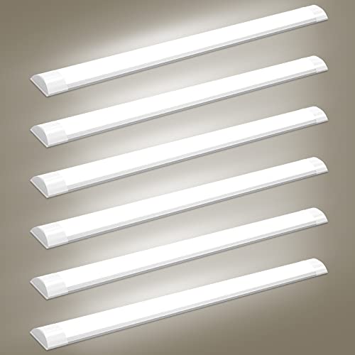 Viugreum 6 Pack 30W LED Deckenleucht Röhre Licht 90CM, mit 3600LM in Kaltweiß 6000K, 130° Abstrahlwinkel für Badzimmer Wohnzimmer Küche Garage Lager Werkstatt von Viugreum