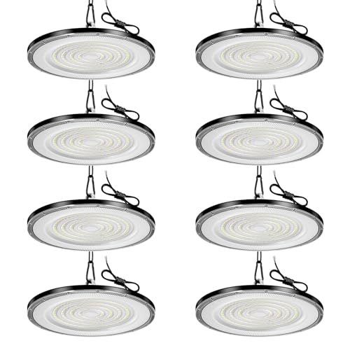 Viugreum 8 Pack 200W LED Hallenstrahler UFO LED Werkstatt Deckenleuchte Werkstattleuchte Hallenbeleuchtung Werkstattbeleuchtung Kaltweiß 6500K Abstrahlwinkel 120° von Viugreum