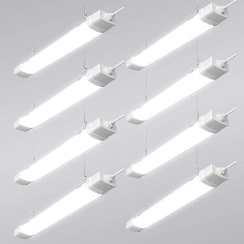 Viugreum 8er Feuchtraumleuchte Led 90cm, 30W 3000LM 4500K Neutralweiß Led Röhre, Verknüpfbar Led Feuchtraumleuchte, Wasserfest IP66 Werkstattlampe LED Wannenleuchte für Garage Büro Warenhaus Keller von Viugreum