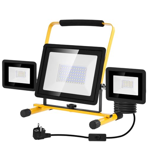 Viugreum LED Baustrahler 100 Watt 8000LM 6500K Led Strahler Einstellbare Richtung Arbeitsleuchte Werkstatt Arbeitsleuchte - Wasserdicht IP65 - für die Werkstatt, Baustelle oder Garage von Viugreum