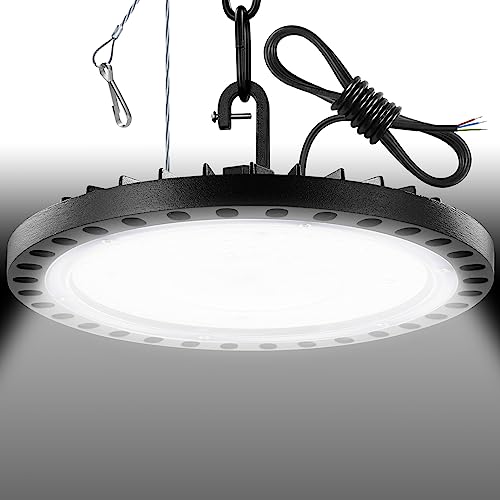 Viugreum LED Werkstatt Deckenleuchte Werkstattleuchte UFO LED 100W LED Hallenleuchte Strahler Kronleuchter Hallenstrahler Hallenbeleuchtung Werkstattbeleuchtung Kaltweiß 6500K Abstrahlwinkel 120° von Viugreum