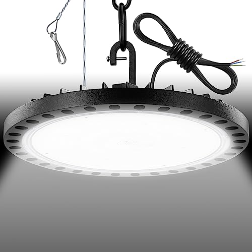 Viugreum LED Werkstatt Deckenleuchte 300W UFO Hallenleuchte Strahler Kronleuchter Hallenstrahler Hallenbeleuchtung Werkstattbeleuchtung Kaltweiß 6500K Abstrahlwinkel 120° von Viugreum