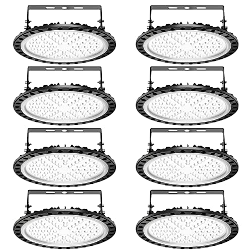 Viugreum Led Hallenstrahler, 300W UFO LED, 6000K-6500K Kaltweiß 120°Abstrahlwinkel Industrielampe, IP65 Wasserdichte - SMD2835 288 Leds (300W, 8 Pack) von Viugreum
