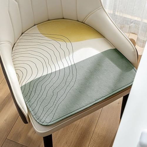 Viusneun 2er Set Stuhlkissen, 44×41cm Rutschfestes Sitzpolster Halbrund Waschbares Sitzkissen Exquisites Stoff Stuhlkissen für Haus und Garten Alle Stühle (Grün) von Viusneun