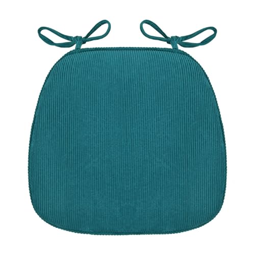 Viusneun Stuhlkissen, 43x41cm Sitzkissen mit Bindeband Waschbare rutschfeste Sitzpolster Abnembar Bezug Mit Reißverschluss Stuhlkissen für Gartenstuhl Esszimmerstuhl Bürostuhl (Blau) von Viusneun