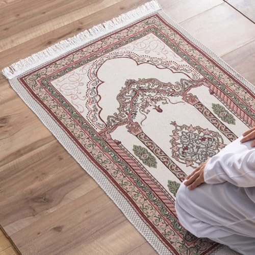 Viusneun Teppich, Tragbarer Gebetsteppich für Männer mit Aufbewahrungstasche - Weicher Bodenteppich für unterwegs - Islamische Gebetsmatte für Zuhause 70x108cm von Viusneun