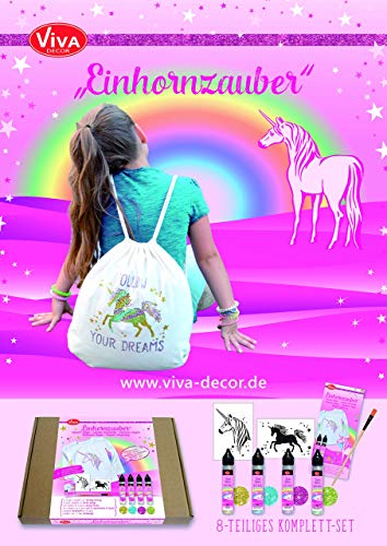 Viva Decor Creative Schablonen-Set Einhornzauber, Synthetisches Material, Mehrfarbig, 26 x 21 x 3 cm von Viva Decor