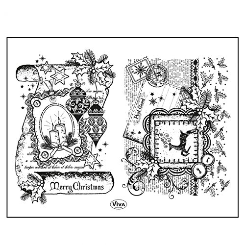 Viva Decor® Clear-Stamps (Schriftrolle Merry Christmas) Silikon Stempel - Prägung Stempel - DIY Dekoration stanzen - Stempel Silikon - DIY Stamp - Stempel Prägung - Made in Germany von Viva Decor