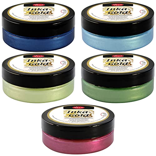 Inka Gold Farbset Summer Time - 5 pastöse Farben mit metallischem Glanz für saugende Untergründe - Wasserbasiert, witterungsbeständig und perfekt für DIY-Projekte! Inka Gold Farbset Summer Time - 5 pastöse Farben mit metallischem Glanz für saugende Untergründe - Wasserbasiert, witterungsbeständig und perfekt für DIY-Projekte! von Viva Decor