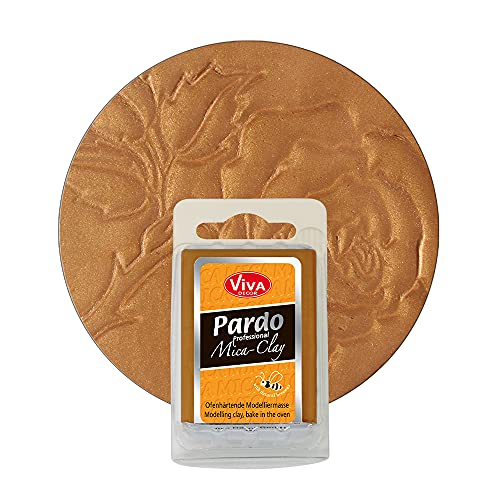 Viva Decor® Pardo MICA Clay - Bronze 56g, Modelliermasse ofenhärtend, für Mica Shift Technik bestimmt, besondere 3D-Reliefeffekte, für Clay-Profis und Hobbykünstler von Viva Decor