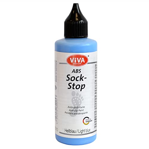 Viva Decor ABS Sock Stop (82 ml, Hellblau) Stopper für Socken - Anti Rutsch Noppen für Socken - Socken Stopp - Antirutsch für Socken - ABS Farbe - Made in Germany von Viva Decor