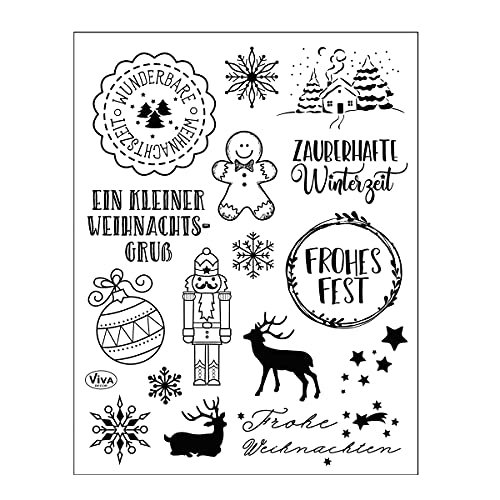 Viva Decor️ Clear-Stamps (Nussknacker Weihnachten 14 X 18 cm) Silikon Stempel - Prägung Stempel - DIY Dekoration stanzen - Stempel Silikon - DIY Stamp – Designed in Germany von Viva Decor