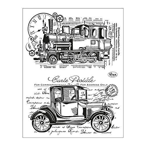 Viva Decor®️ Clear-Stamps (Oldtimer) Silikon Stempel - Prägung Stempel - DIY Dekoration stanzen - Stempel Silikon - DIY Stamp - Stempel Prägung - Made in Germany von Viva Decor